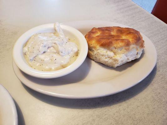 Biscuit and Gravy Side (comes with the ham and eggs meal)