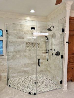 Shower door up