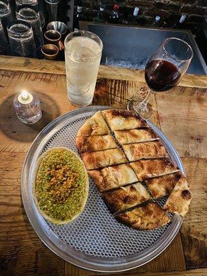 Truffle Hummus with Garlic Flatbread