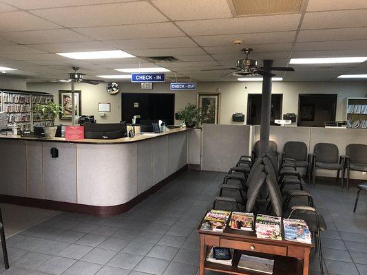 Front desk and waiting area