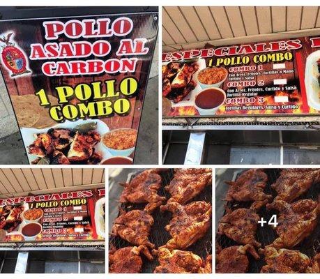 Pollo asado al carbón