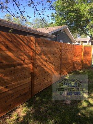 Cedar Horizontal with Stain Patriot Fence Austin TX