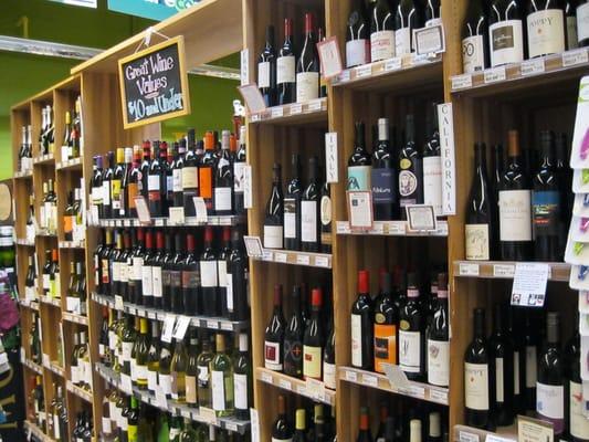 We offer good quality wines that are also good values in the low-medium price range. Local and organic wines, too.