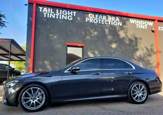 Mercedes Benz got wrapped with our Extreme Ceramic Series Window Tint! Passengers will be cooler, adding privacy and stunning looks!