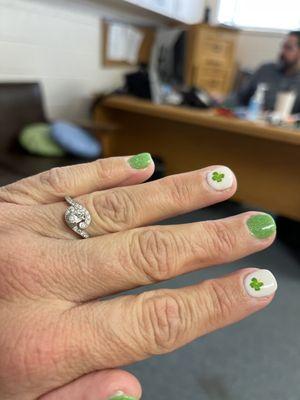 We were headed to Ireland and I showed this picture to my nail technician and she did it just how I wanted it. Such a great job!