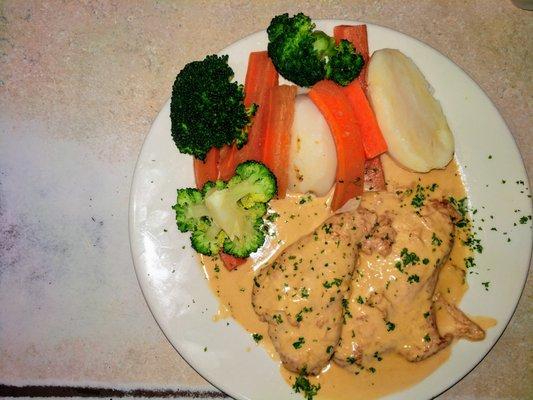 Chicken Franceses and vegetables