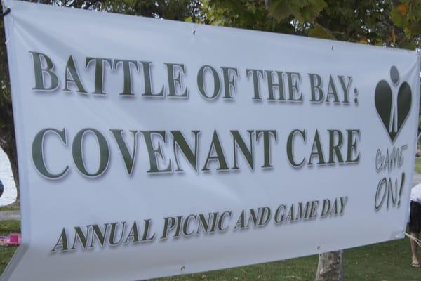 awesome banner made by Sign Jose - definitely will be used at all the annual game days for Covenant Care!