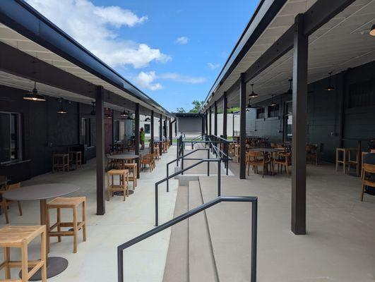 A photo of the patio outside Baba Java & Popbar at the Edge.