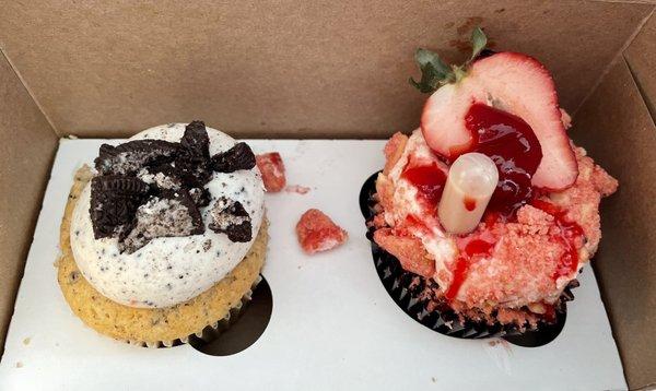 Oreo & Infused Chocolate Strawberry Crunch cupcakes