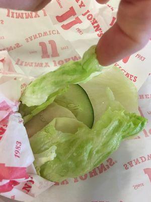 Found a disgusting hair in my lettuce wrap!