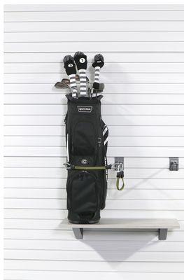 Golf rack storage with our heavy duty SlatWall.