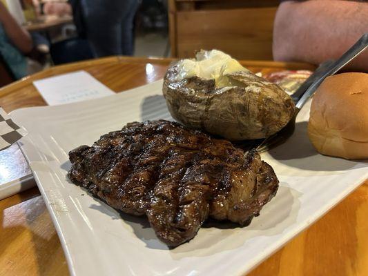 Ribeye was juicy and flavorful