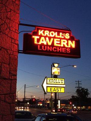 Classic signage outside Kroll's East