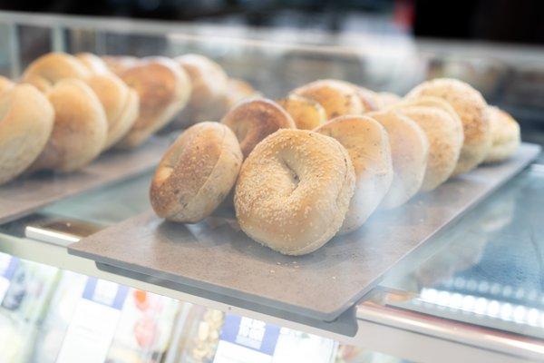 Bagels baked daily by UMMA Cafe's local partner Barry's