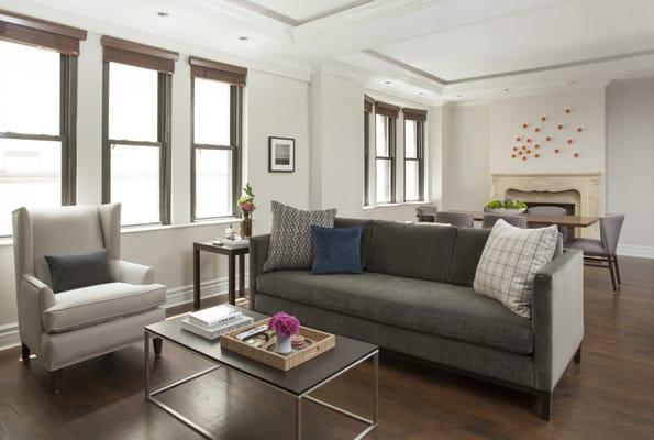 Living room and dining area