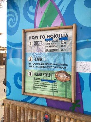 Shave Ice Menu