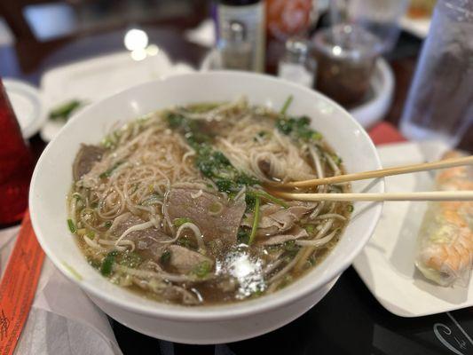 P1 Pho with Meatballs, well done beef, and beef tendon