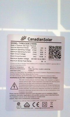 Canadian Solar Panels - 25 year warranty with over 80% efficentcy at 25 year mark.