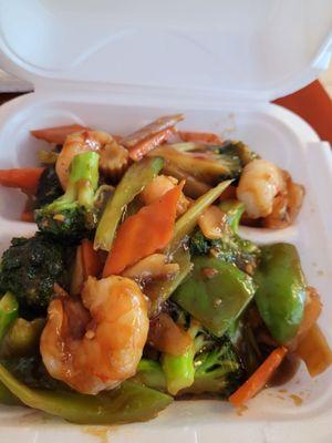 Seafood delight with extra vegetables  no rice.