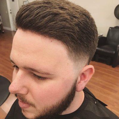 High Fade and Beard Trim Haircut