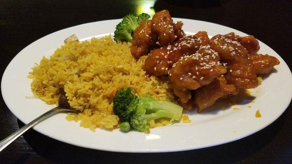 Sesame seed chicken and rice