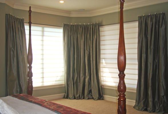 "Why yes, those are Swarovski crystals holding up my drapes!" Vignette Modern Roman shades are the ideal companions.