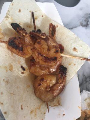 Shrimp kebab. Too salty