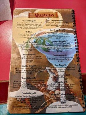 Margarita menu