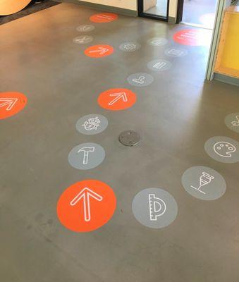 Permanent floor graphics for Moxi Museum