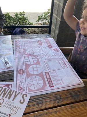 Kid's place mat and menu