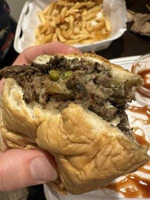 Jerk Super Philly Steak Sandwich with Fries