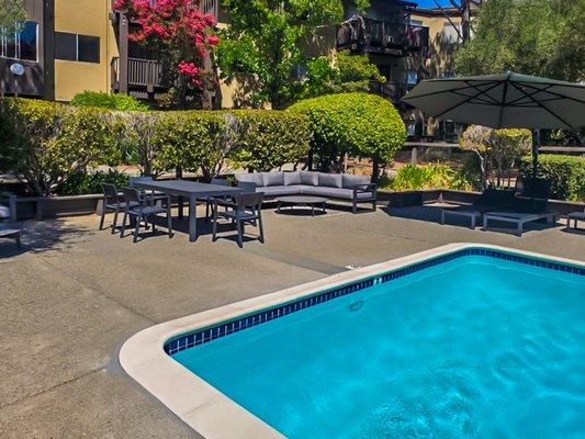 One of three luxurious pools at Skylark Apartments, Larkspur CA