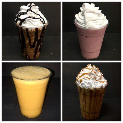 We have expresso ice-blended coffees, iced coffees, smoothies, and fresh juices!