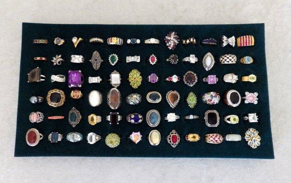 Collection of cocktail rings.