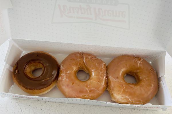 Donuts. Original ($2.39) and maple glazed ($2.59)