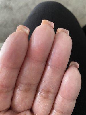 Real nails drilled underneath