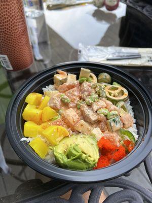 The volcano poke bowl with everything on it