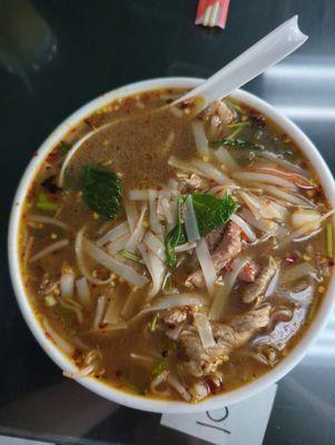 Boating Noodle soup, with beef medium heat.