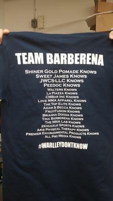 Shirts for #teambarberena Bryan Barberena for this Saturdays UFC fight!