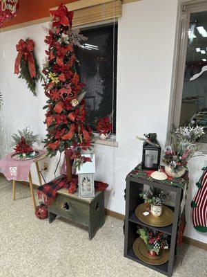 Christmas tree and holiday decorations