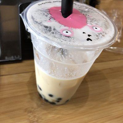 Jasmine milk Tea with Boba