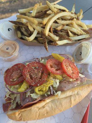 Italian with Fresh Cut Fries and dipping sauces