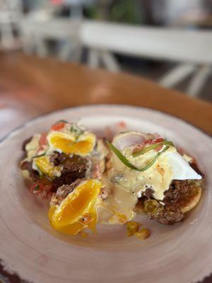 Brisket egg Benedict