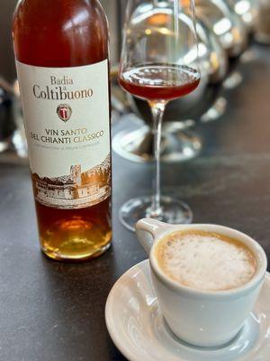 Perfect Macchiato and excellent dessert wine