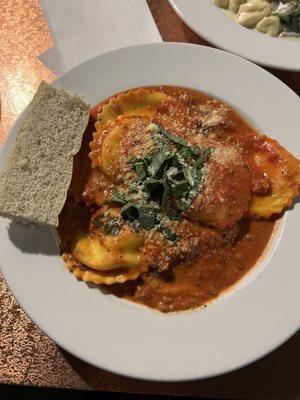 Ravioli with Vodka Sauce Added Sausage