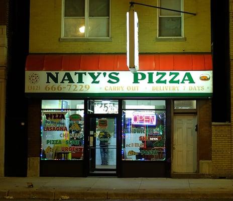 Storefront at night