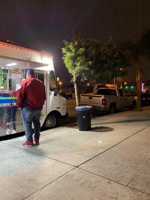 Around the Taco truck.