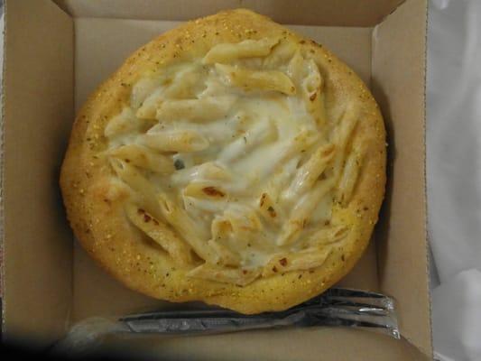 Alfredo pasta sauce in a BreadBowl ($6.99)