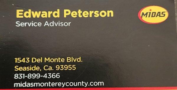 Mr.Edward Peterson  Service Advisor