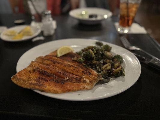 Trout and Crispy Brussel sprouts